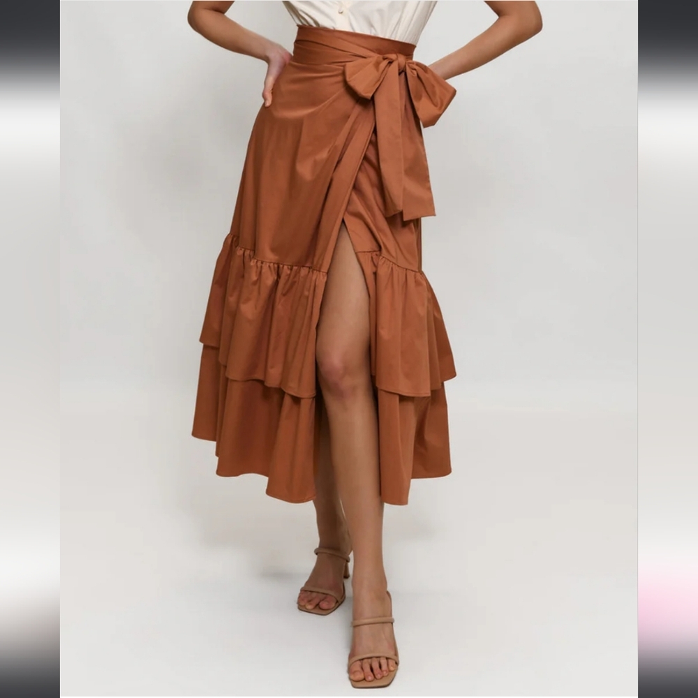 Hutch wrap Midi skirt Sz 8 Anthropologie